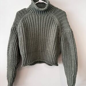 H&M Sage Green Turtleneck Sweater